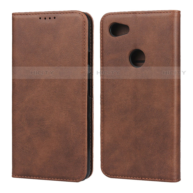 Coque Portefeuille Livre Cuir Etui Clapet pour Google Pixel 3a Marron Plus