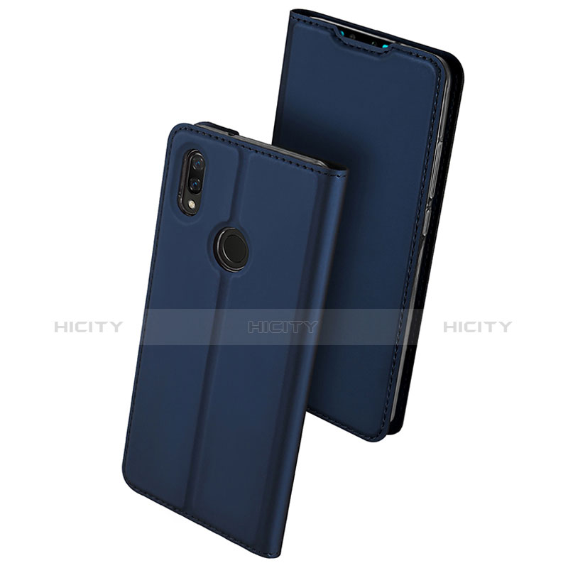 Coque Portefeuille Livre Cuir Etui Clapet pour Huawei Enjoy 9 Plus Bleu Plus