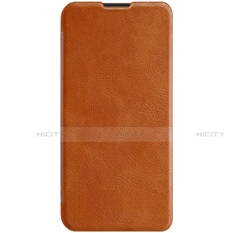 Coque Portefeuille Livre Cuir Etui Clapet pour Huawei Enjoy 9s Marron Plus