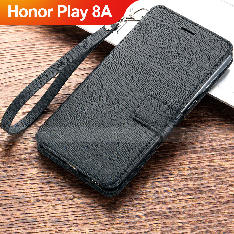 Coque Portefeuille Livre Cuir Etui Clapet pour Huawei Honor Play 8A Noir Plus