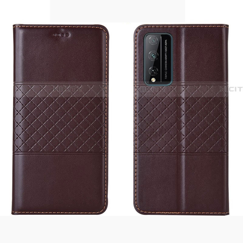 Coque Portefeuille Livre Cuir Etui Clapet pour Huawei Honor Play4T Pro Marron Plus