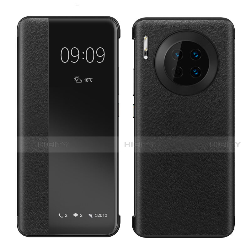 Coque Portefeuille Livre Cuir Etui Clapet pour Huawei Mate 30 Noir Plus