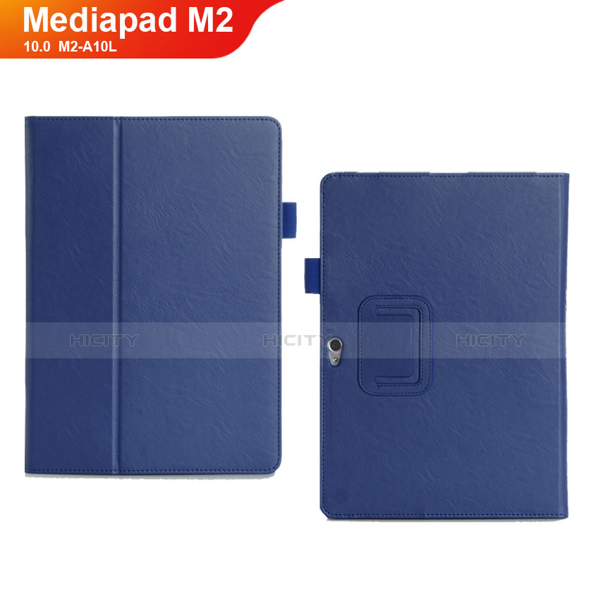 Coque Portefeuille Livre Cuir Etui Clapet pour Huawei MediaPad M2 10.0 M2-A10L Bleu Plus