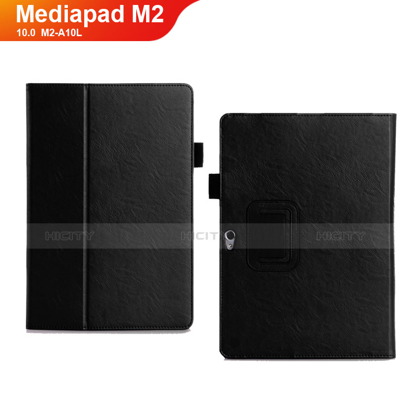 Coque Portefeuille Livre Cuir Etui Clapet pour Huawei MediaPad M2 10.0 M2-A10L Noir Plus