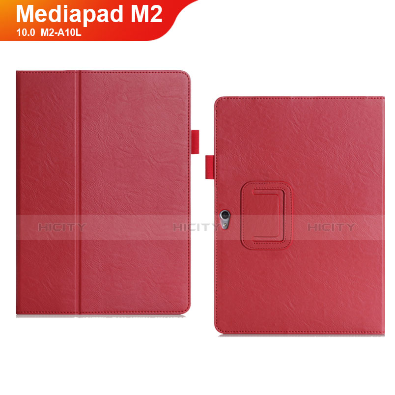 Coque Portefeuille Livre Cuir Etui Clapet pour Huawei MediaPad M2 10.0 M2-A10L Rouge Plus