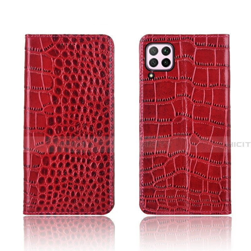 Coque Portefeuille Livre Cuir Etui Clapet pour Huawei Nova 7i Rouge Plus