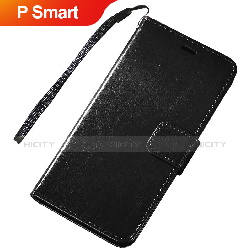 Coque Portefeuille Livre Cuir Etui Clapet pour Huawei P Smart (2019) Noir Plus