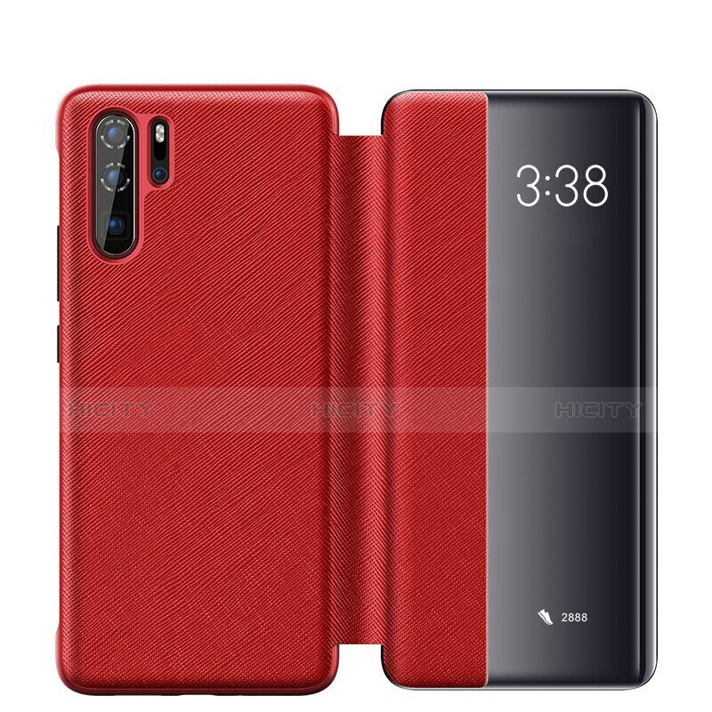 Coque Portefeuille Livre Cuir Etui Clapet pour Huawei P30 Pro New Edition Rouge Plus