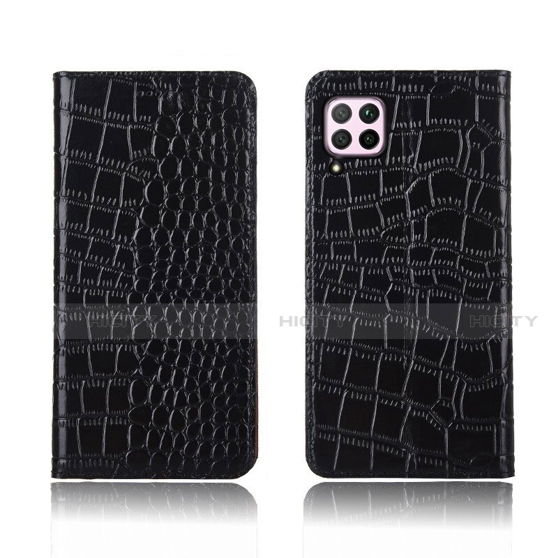 Coque Portefeuille Livre Cuir Etui Clapet pour Huawei P40 Lite Noir Plus