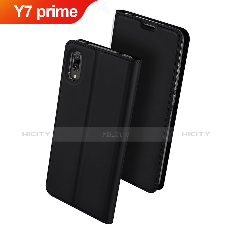 Coque Portefeuille Livre Cuir Etui Clapet pour Huawei Y7 Prime (2019) Noir Plus