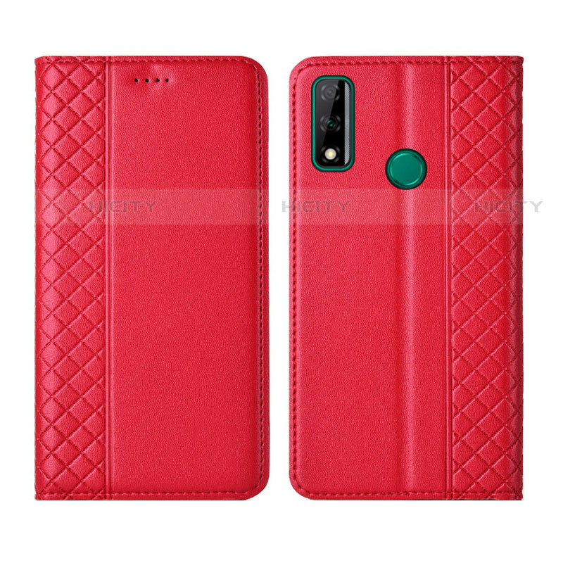 Coque Portefeuille Livre Cuir Etui Clapet pour Huawei Y8s Rouge Plus