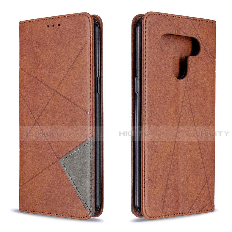 Coque Portefeuille Livre Cuir Etui Clapet pour LG K51 Marron Plus