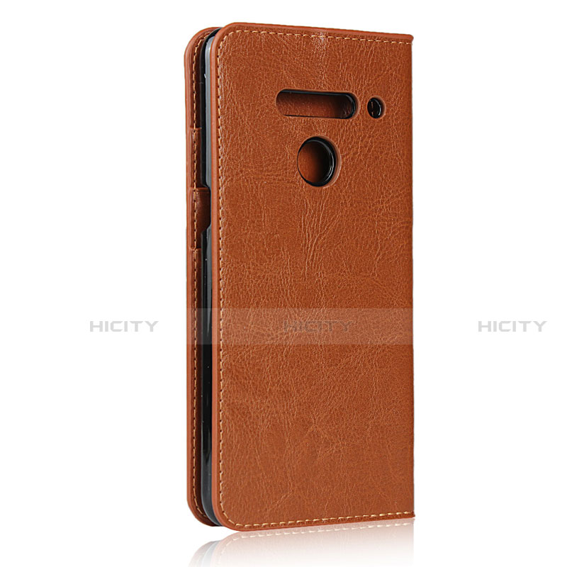 Coque Portefeuille Livre Cuir Etui Clapet pour LG V50 ThinQ 5G Orange Plus