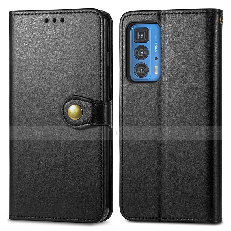 Coque Portefeuille Livre Cuir Etui Clapet pour Motorola Moto Edge S Pro 5G Noir Plus