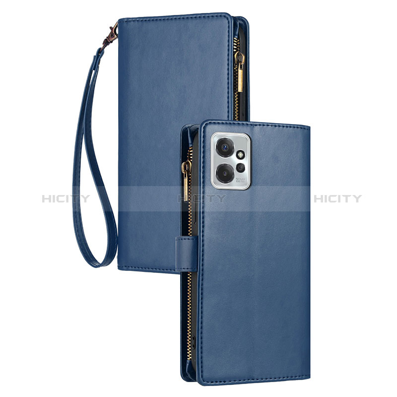 Coque Portefeuille Livre Cuir Etui Clapet pour Motorola Moto G Power 5G (2023) Bleu Plus