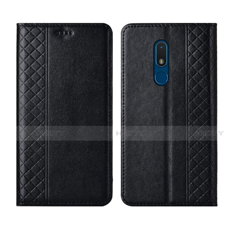 Coque Portefeuille Livre Cuir Etui Clapet pour Nokia C3 Noir Plus