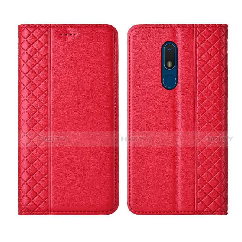 Coque Portefeuille Livre Cuir Etui Clapet pour Nokia C3 Rouge Plus