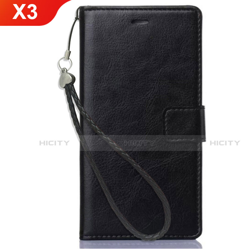 Coque Portefeuille Livre Cuir Etui Clapet pour Nokia X3 Noir Plus