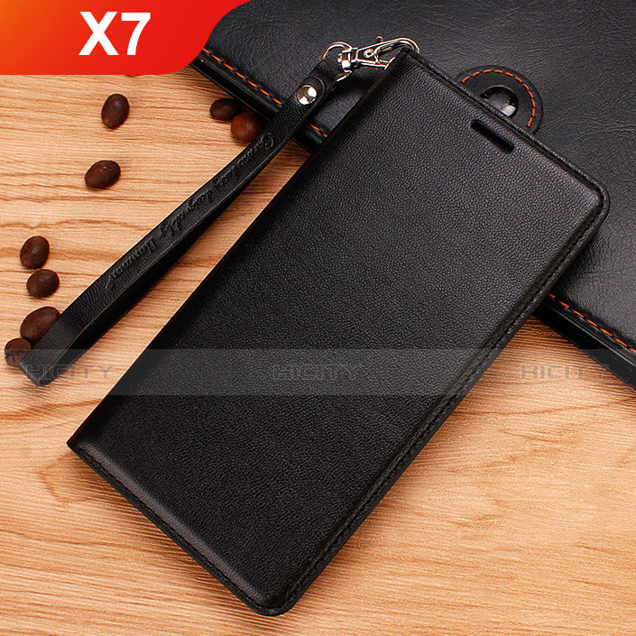 Coque Portefeuille Livre Cuir Etui Clapet pour Nokia X7 Noir Plus