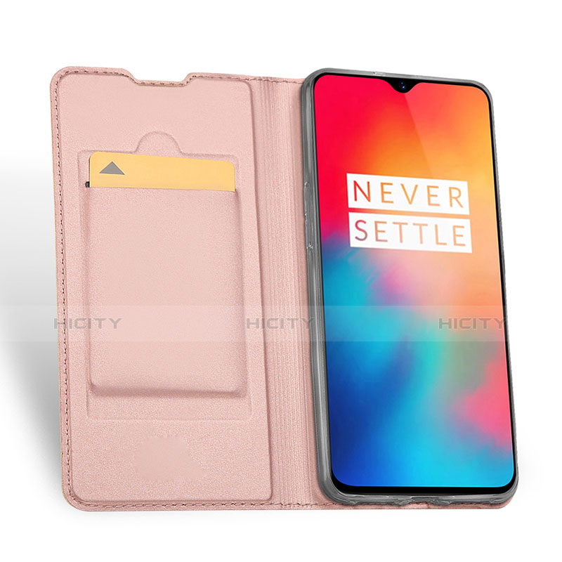 Coque Portefeuille Livre Cuir Etui Clapet pour OnePlus 6T Or Rose Plus