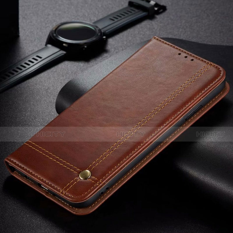 Coque Portefeuille Livre Cuir Etui Clapet pour Oppo A12 Marron Plus