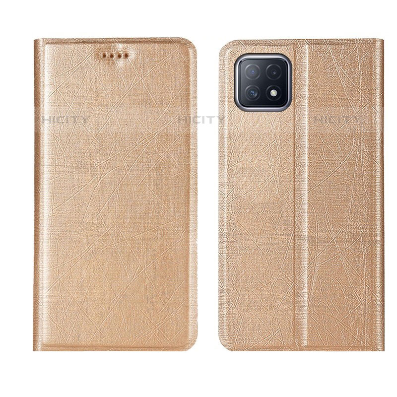 Coque Portefeuille Livre Cuir Etui Clapet pour Oppo A53 5G Or Plus