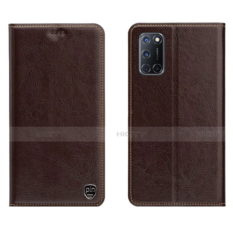 Coque Portefeuille Livre Cuir Etui Clapet pour Oppo A72 Marron Plus