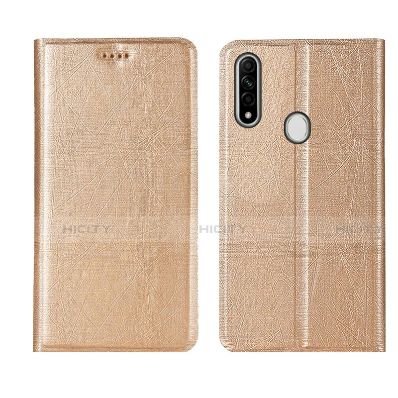 Coque Portefeuille Livre Cuir Etui Clapet pour Oppo A8 Or Plus