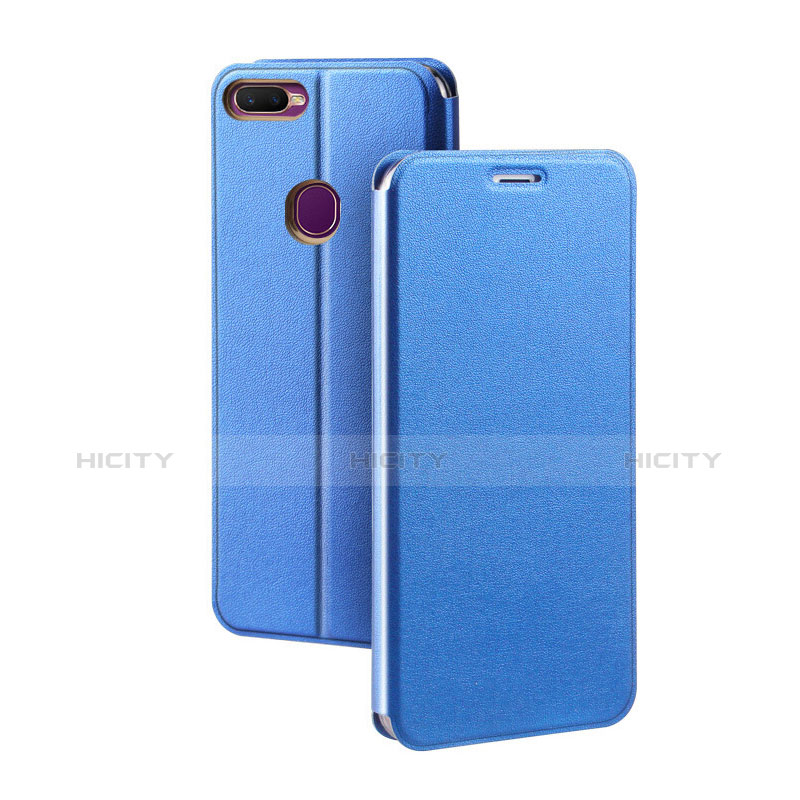 Coque Portefeuille Livre Cuir Etui Clapet pour Oppo AX7 Bleu Plus