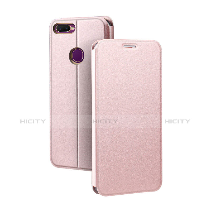 Coque Portefeuille Livre Cuir Etui Clapet pour Oppo AX7 Or Rose Plus