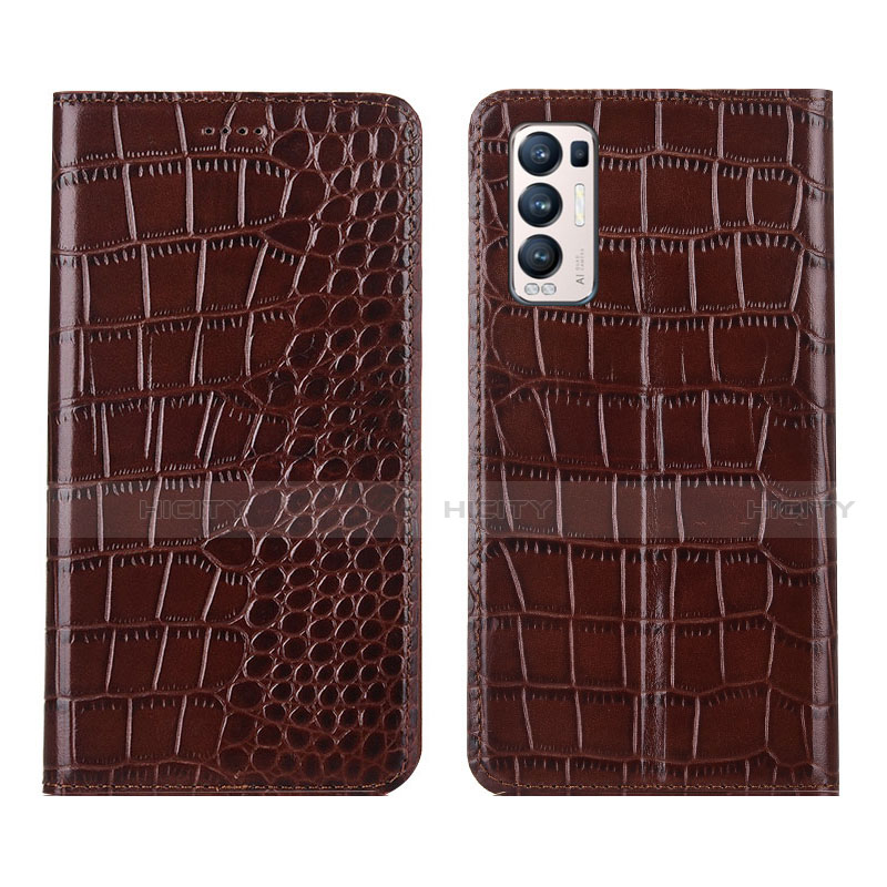 Coque Portefeuille Livre Cuir Etui Clapet pour Oppo Find X3 Neo 5G Marron Plus