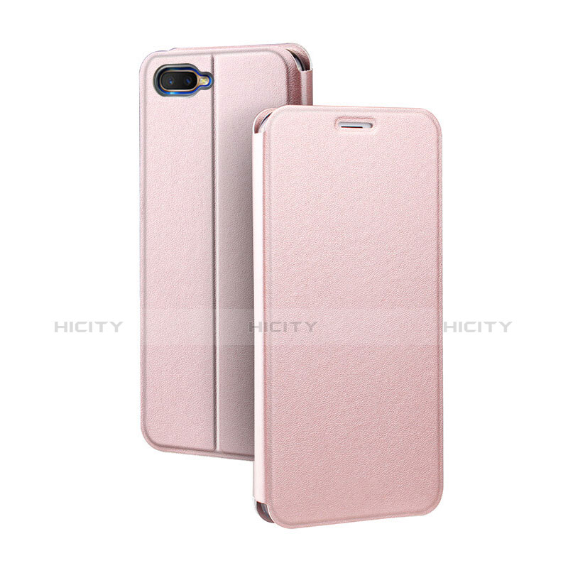 Coque Portefeuille Livre Cuir Etui Clapet pour Oppo K1 Or Rose Plus