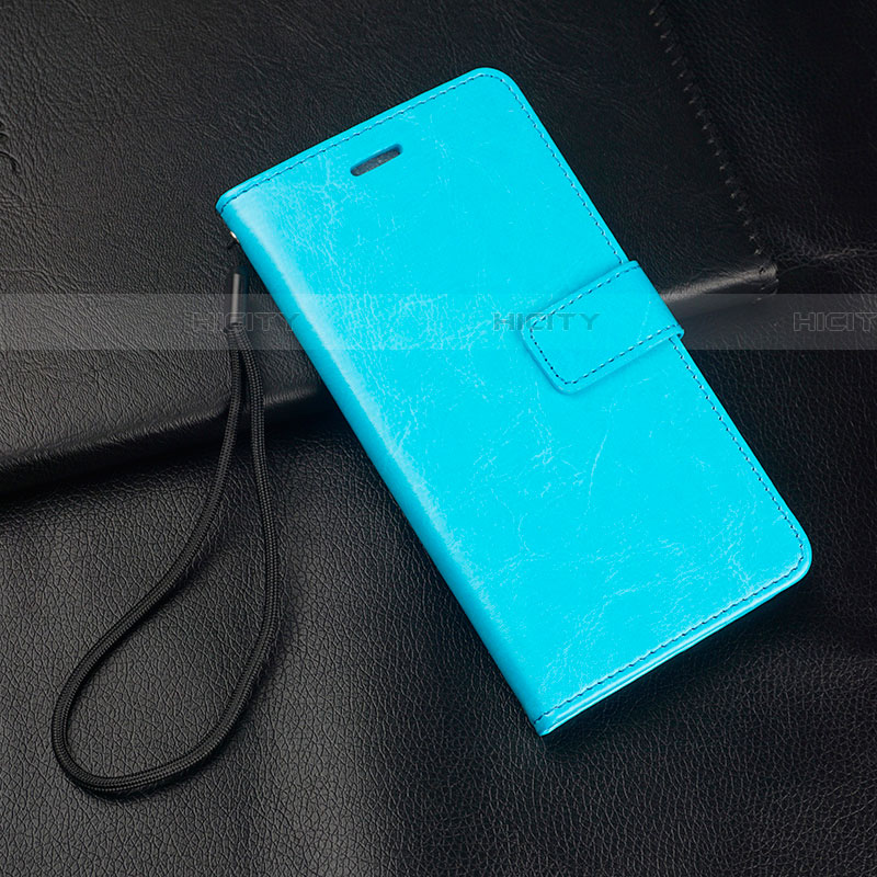 Coque Portefeuille Livre Cuir Etui Clapet pour Oppo Reno Ace Bleu Ciel Plus