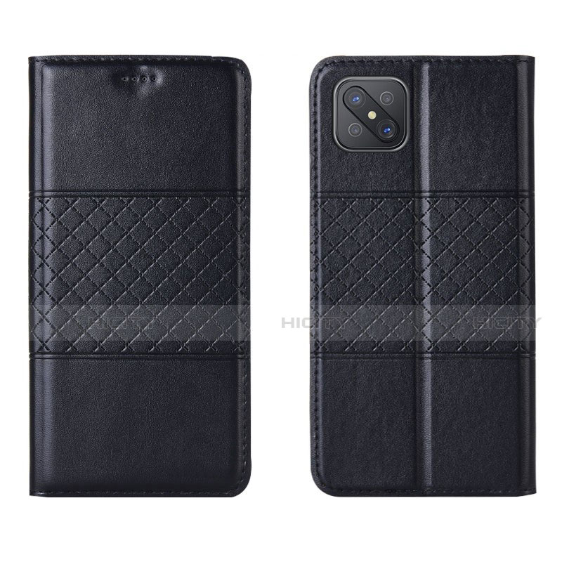 Coque Portefeuille Livre Cuir Etui Clapet pour Oppo Reno4 Z 5G Noir Plus