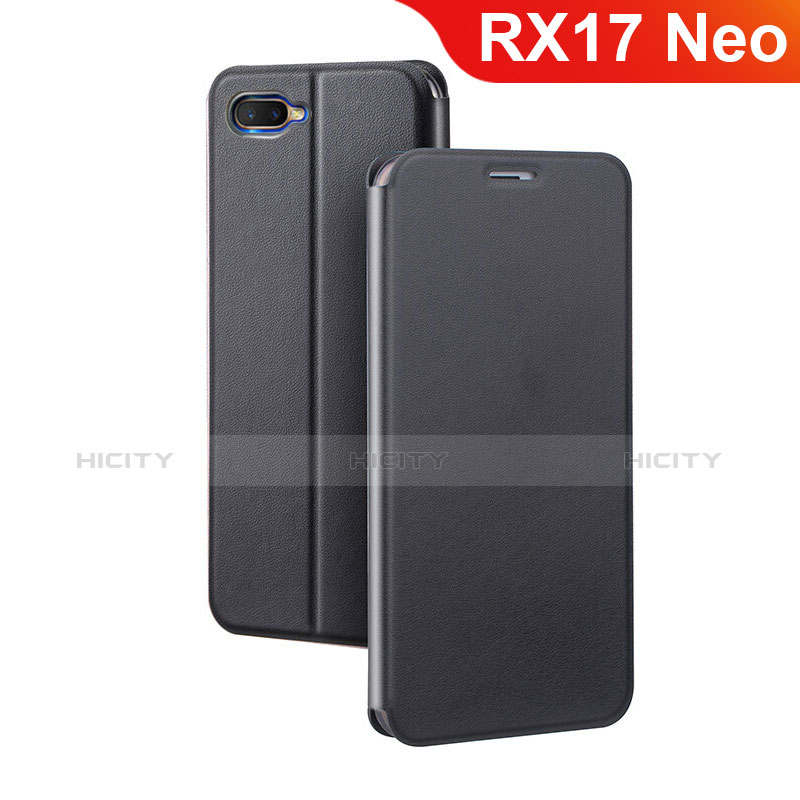 Coque Portefeuille Livre Cuir Etui Clapet pour Oppo RX17 Neo Noir Plus