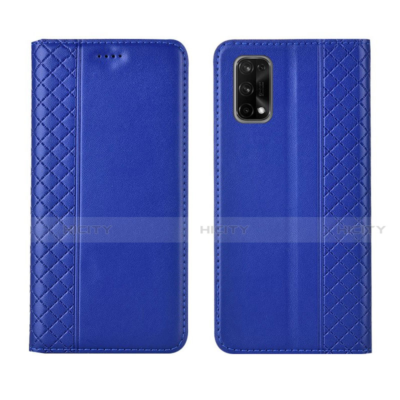 Coque Portefeuille Livre Cuir Etui Clapet pour Realme V15 5G Bleu Plus