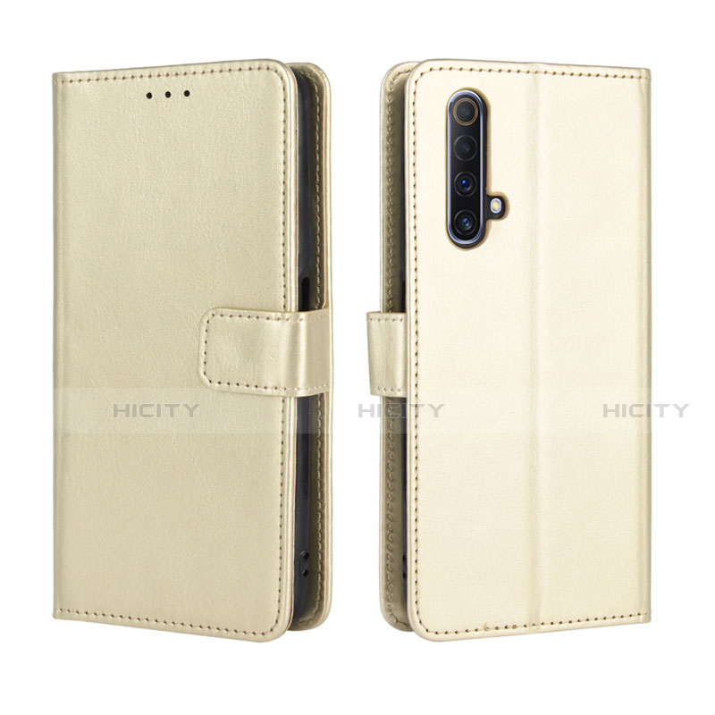 Coque Portefeuille Livre Cuir Etui Clapet pour Realme X3 Or Plus