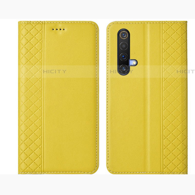 Coque Portefeuille Livre Cuir Etui Clapet pour Realme X50m 5G Jaune Plus