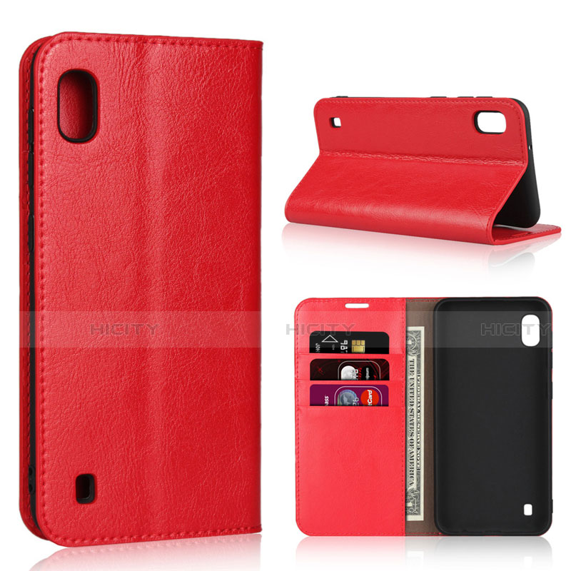 Coque Portefeuille Livre Cuir Etui Clapet pour Samsung Galaxy A10 Rouge Plus