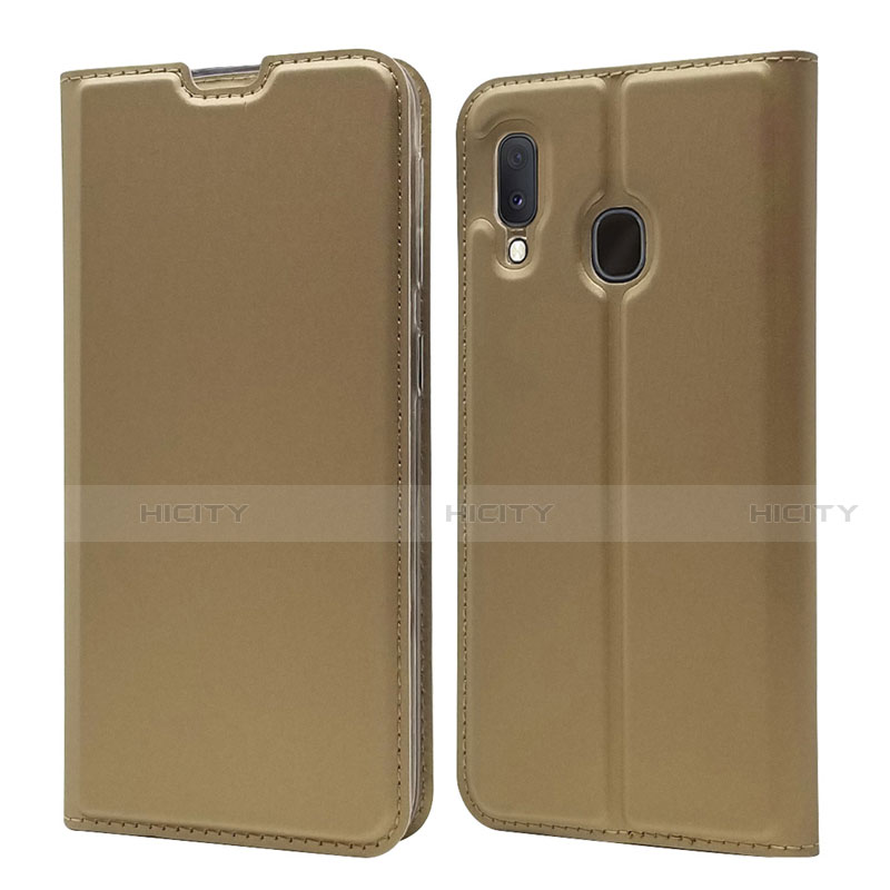 Coque Portefeuille Livre Cuir Etui Clapet pour Samsung Galaxy A20e Or Plus