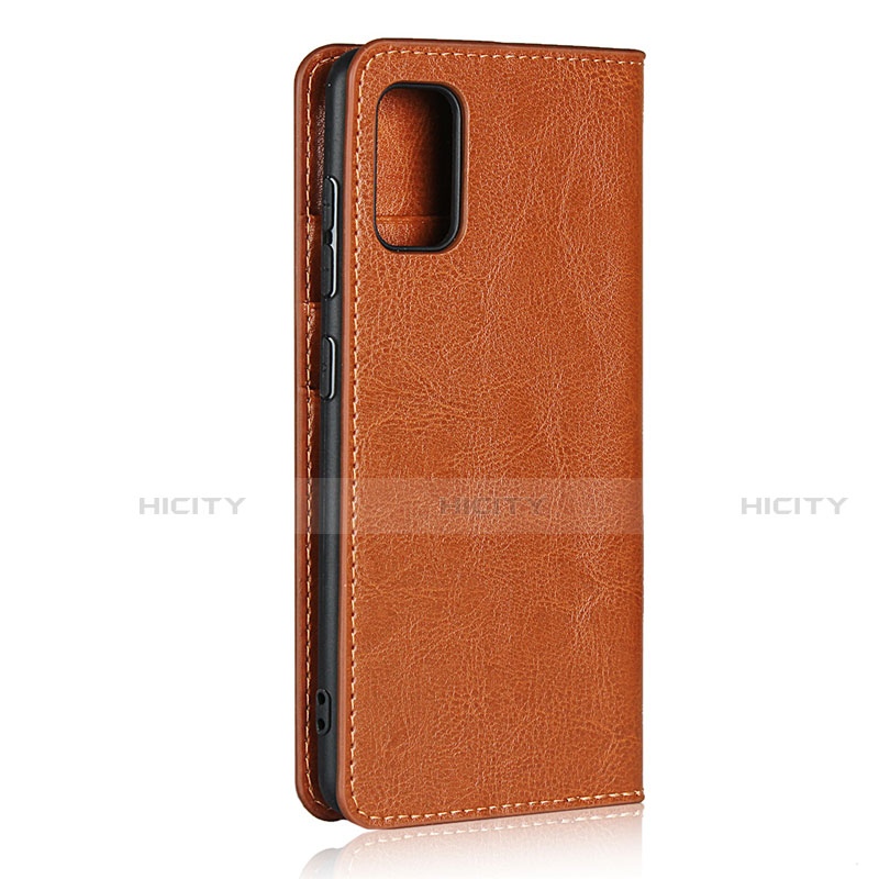 Coque Portefeuille Livre Cuir Etui Clapet pour Samsung Galaxy A41 Orange Plus