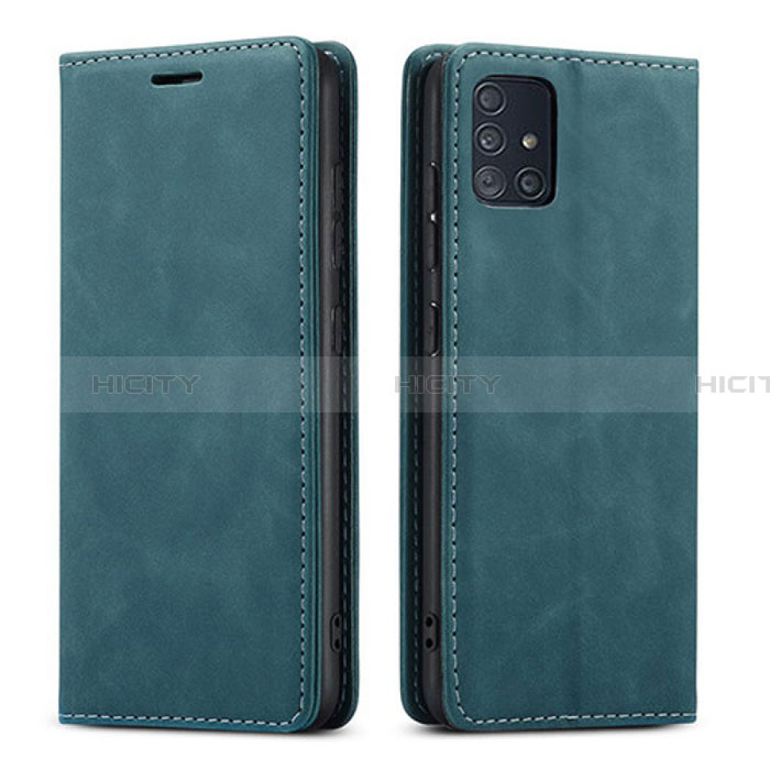 Coque Portefeuille Livre Cuir Etui Clapet pour Samsung Galaxy A71 4G A715 Vert Plus