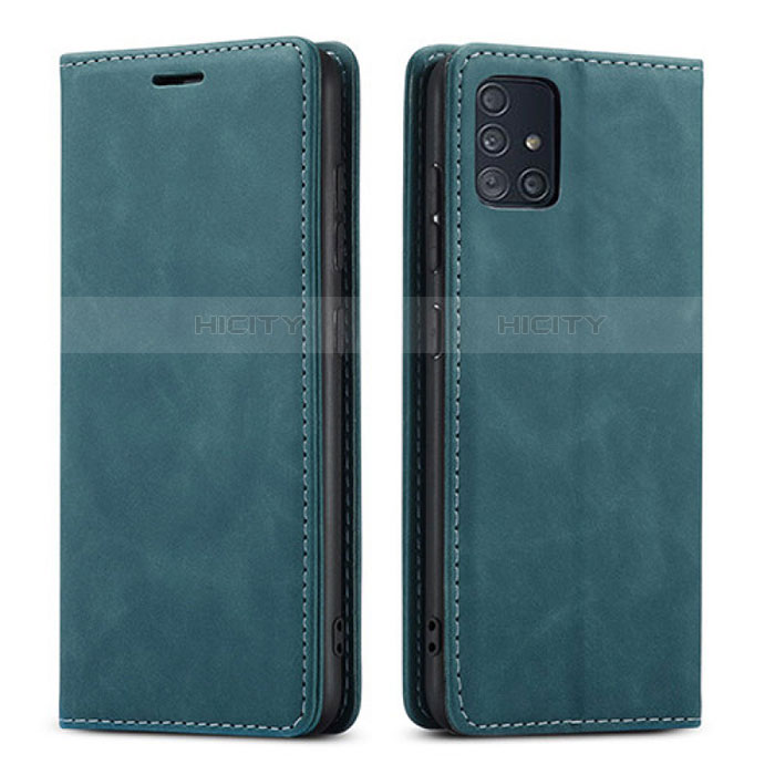 Coque Portefeuille Livre Cuir Etui Clapet pour Samsung Galaxy A71 5G Vert Plus