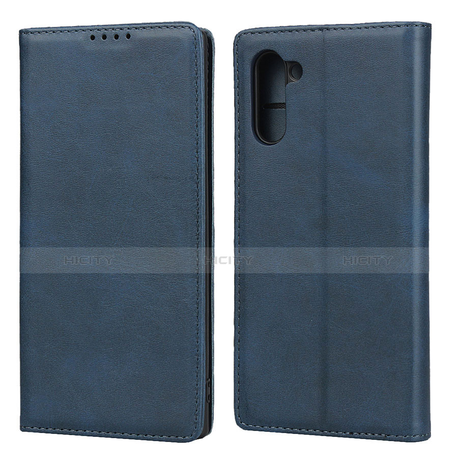 Coque Portefeuille Livre Cuir Etui Clapet pour Samsung Galaxy Note 10 5G Bleu Plus