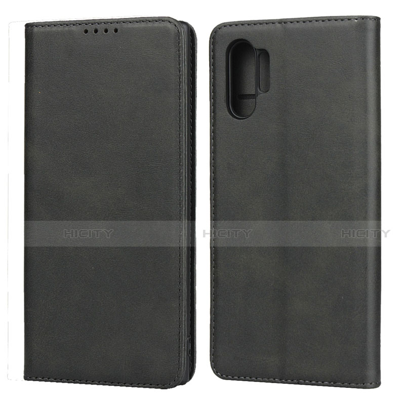 Coque Portefeuille Livre Cuir Etui Clapet pour Samsung Galaxy Note 10 Plus 5G Noir Plus