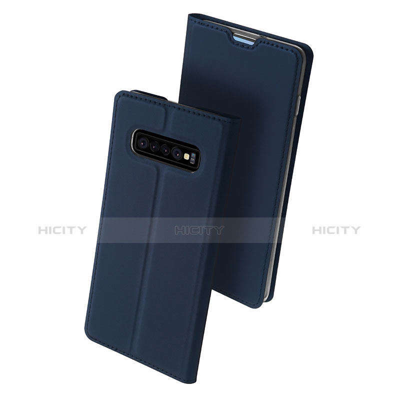 Coque Portefeuille Livre Cuir Etui Clapet pour Samsung Galaxy S10 Plus Bleu Plus