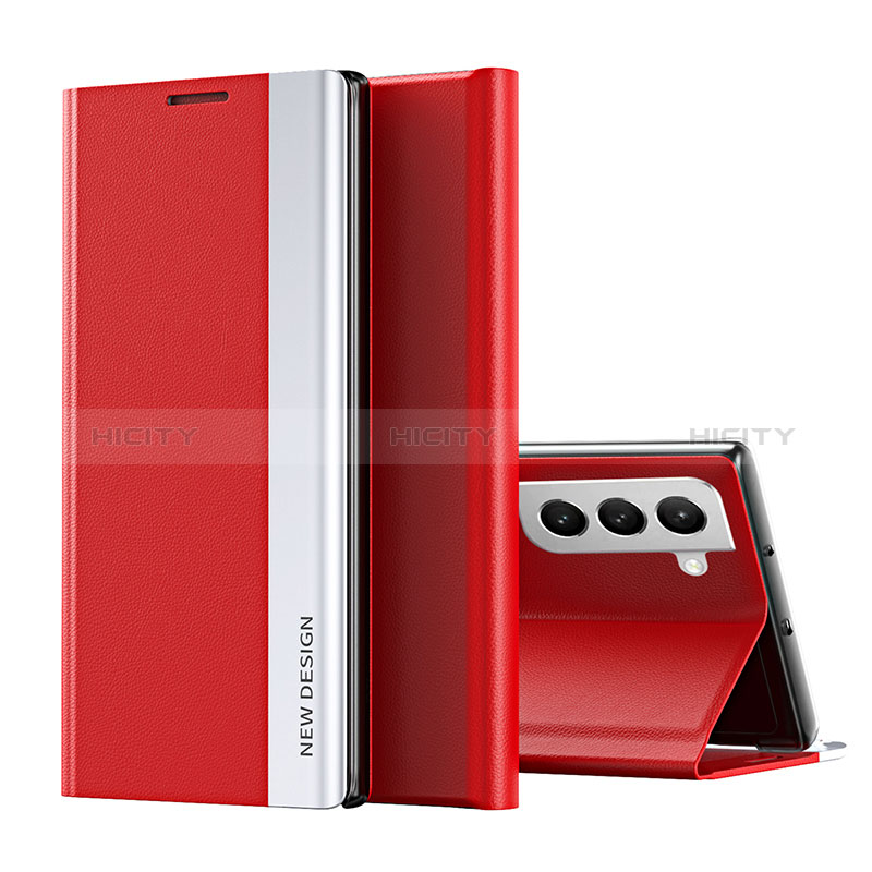 Coque Portefeuille Livre Cuir Etui Clapet pour Samsung Galaxy S24 Plus 5G Rouge Plus