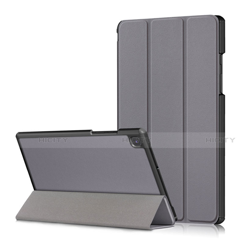 Coque Portefeuille Livre Cuir Etui Clapet pour Samsung Galaxy Tab A7 4G 10.4 SM-T505 Gris Plus