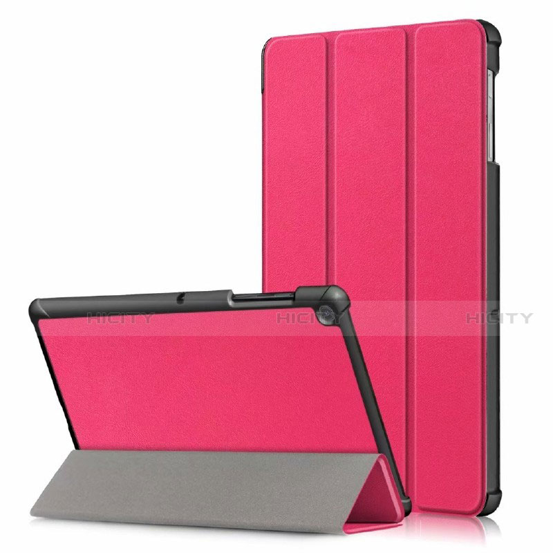 Coque Portefeuille Livre Cuir Etui Clapet pour Samsung Galaxy Tab S5e Wi-Fi 10.5 SM-T720 Rose Rouge Plus