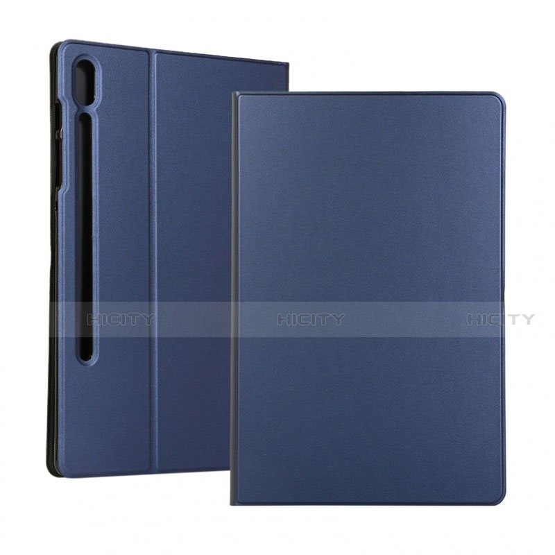 Coque Portefeuille Livre Cuir Etui Clapet pour Samsung Galaxy Tab S6 10.5 SM-T860 Bleu Plus